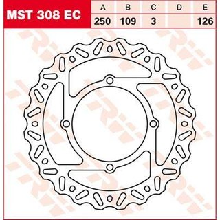 MST308EC - TRW EC Cross Design Brake Disc For Kawasaki KLX450R 2008-2016 Front