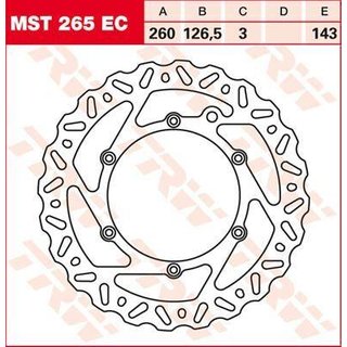 MST265EC - TRW EC Cross Design Brake Disc For KTM EGS 250 1994-1997 Front