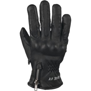 Bike It AMP Road Leather Motorcycle Gloves Black