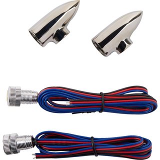 PYO:LB-F-DRL-C - Paul Yaffe Lightning Bullets Run/Turn LED Lights For Harley Davidson FLDE 1750 ABS 2018-2020 Chrome Amber White