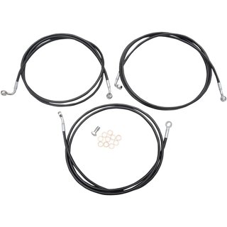 LA-8052B19B - LA Choppers Braided Brake Hose Kit For Harley Davidson FLD 1690 ABS 2014 Front 18" - 20" - Black