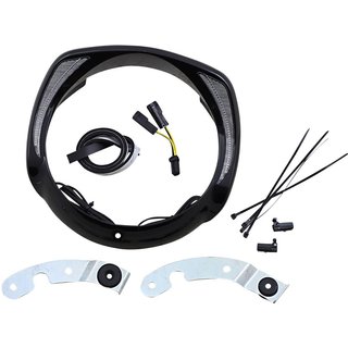 45201 - Ciro Fang Headlight Bezels For Harley Davidson FLH 1868 ABS 2021 Black Clear