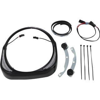 45211 - Ciro Fang Headlight Bezels For Harley Davidson FLHT 1340 1996-1998 Black Clear