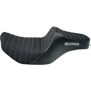 4704B-SLYFOX - Slyfox High Noon Seat For Harley Davidson FLHX 1923 ABS 2024 Classic Stitch/Gray Logo - Black/Grey