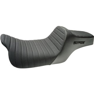 4710A-SLYFOX - Slyfox High Noon Seat For Harley Davidson FLHR 1584 2008-2011 Black Logo - Black
