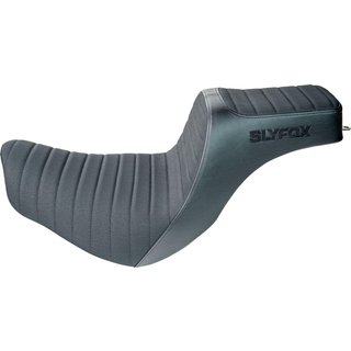 4701A-SLYFOX - Slyfox High Noon Seat For Harley Davidson FLSB 1750 ABS 2018-2021 Black Logo/Classic Stitch - Black