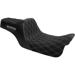 4710D-SLYFOX - Slyfox High Noon Seat For Harley Davidson FLHR 1584 2008-2011 Double Diamond/Silver Logo