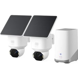 eufy Security Camera SoloCam E42 2-Cam Kit (HomeBase S380), 4K Solar Camera