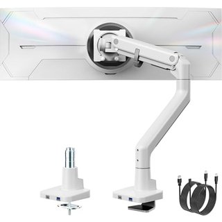 monTEK USB Single Monitor Arm White