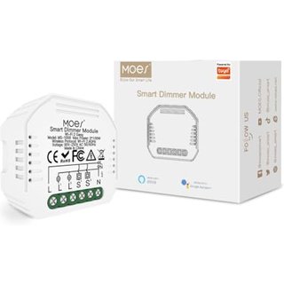 MOES WiFi Smart Alexa DIY Mini Dimmer LED Light 2 Gang Switch Module,Dimmable LED Timer Wireless 1 Way or 2 Way Switch,Brightness Memory Smart Life Tu
