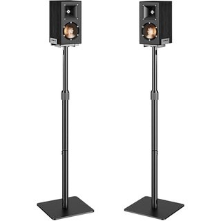 PEGZONE Height Adjustable Speaker Stands Pair, 33.4"-44.0", Black