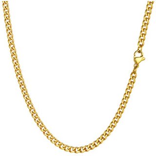 PROSTEEL Men Sturdy Cuban Chain Necklace, 3/6/9/12mm, 14" 18" 20" 22" 24" 26" 28" 30" Length, Gold Plated/316L Stainless Steel/Black (Send Box) 3mm go