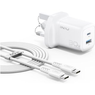 INIU USB C Charger, 30W GaN Fast Charging Block with Samrt Phone Protection