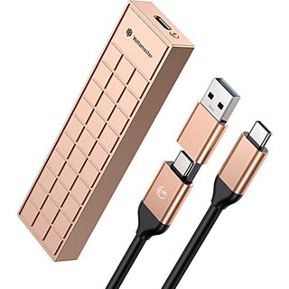 Yottamaster M.2 SATA SSD Enclosure for NGFF 2230/2242/2260/2280 to USB 3.0 Type-C Adapter Case Enclosure, 5Gbps UASP Support for Laptop, PC (Rose Gold