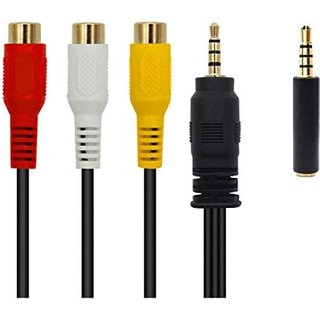 QiCheng&LYS Aux Wire for TV,3.5mm to RCA Audio Extension Cable, 3.5mm Male to 3RCA Female Stereo Audio Cable for Tablets Speakers Home Theater (3.5 to