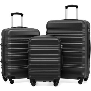 COOLIFE 3 Piece Hardshell Luggage Set, Suitcase Set with Smooth 4 Wheels