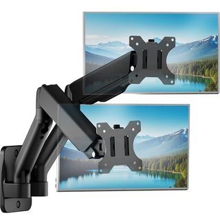 monTEK Dual Wall Mount for 17-32" Flat/Curved Screens, Holds 9kg Each