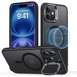 ESR Classic Hybrid for iPhone 16 Case with Flex Stand, Frosted Black