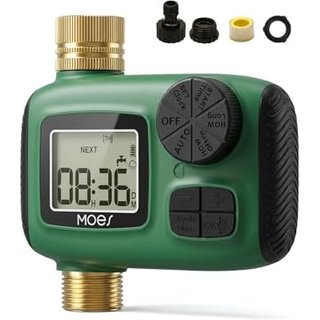 MOES Water Timer, 3-Program Garden Hose Timer with Rain Delay
