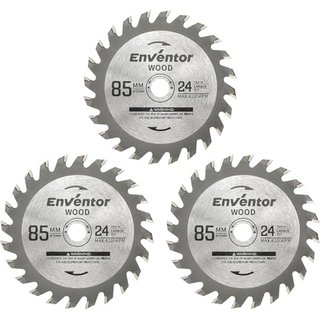 Enventor Mini Circular Saw Blades, 3PCS 85mm x 10mm Bore TCT 24T
