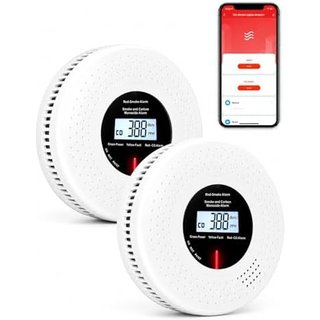 MOES Smart Smoke & Carbon Monoxide Detector, Zigbee, 10-Year Sensor, 2 Pack