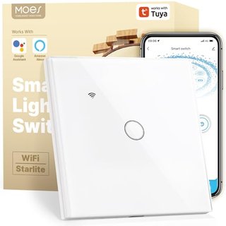 MOES WiFi Smart Touch Wall Switch, 1 Gang White