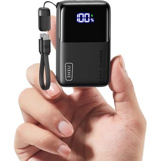 INIU Power Bank, 45 W 10000 mAh Mini Power Bank for Laptop, with Strong USB-C Cable, High-Speed Portable Charger USB C In & Out, Battery Pack for iPho