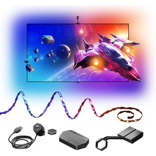 Nanoleaf 4D V2 - Screen Mirror Light Strip Kit for TV up to 65 inch, Smart RGB Backlight, Flex Zigzag LED Strip + Camera, Music Sync, Wifi Bluetooth A