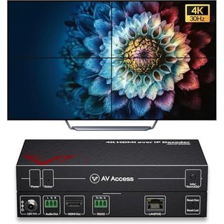 AV Access 4K HDMI Extender Over TCP/IP, H.265 AV Over IP Decoder with Video Wall up to 8X8, 395ft (120m), Plug & Play Without Configuration, Visual Co