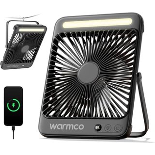 Warmco D4 Rechargeable Camping Fan 20000mAh, LED Lantern, 48H Runtime