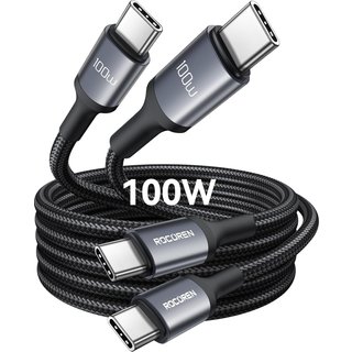 Rocoren 100W USB C to USB C Charger Cable 2-Pack 2m USB Type C Cable, 100W