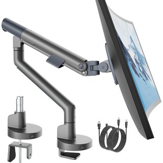 monTEK USB Monitor Arm for 17-40" Screens, 26.4 lbs, Gray