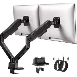 monTEK Heavy Duty Dual Monitor Arm for 17-35 in, Holds 16 kg, VESA 75/100
