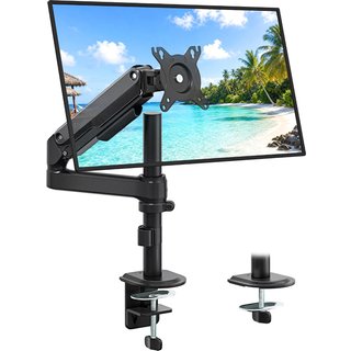 monTEK 530mm Tall Single Monitor Arm for 17-32" Screens, Holds Up to 9kg