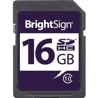 BrightSign 16GB SDHC Class 10. Capacity: 16 GB Flash card type: SDHC Flash memory class: Class 10 Internal memory type: MLC. Product colour: Black Blue