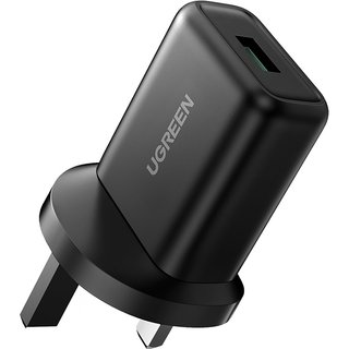 Ugreen 18W USB-A QC3.0 USB Fast Charging Power UK Adapter (Black)