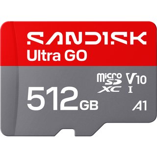 SanDisk Ultra GO microSD 512GB microSDXC Memory Card, Up to 190MB/s UHS-I A1 C10 V10 for Android SDSQUGN-512G-GN6MN