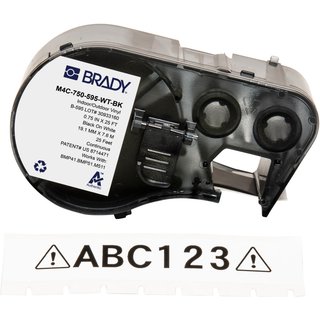 Brady M4C-750-595-WT-BK printer label Black. White Self-adhesive print