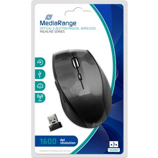 MediaRange MROS207 mouse Office Right-hand RF Wireless Optical 1600 DP