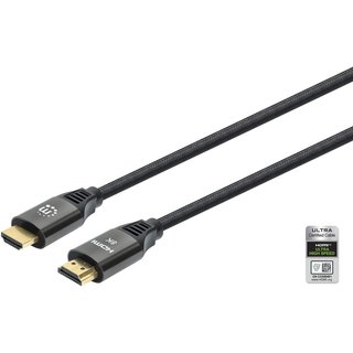 Manhattan HDMI 8K@60Hz Cable with Ethernet, 2m, Certified, Suitable for ALL 8K, 4K & 1080p/HD uses - when upgrading now or have it ready for when you need it, Male to Male, Black, 4K@120Hz, Ultra HD 4k x 2k, Lifetime Warranty, Ultra High Speed
