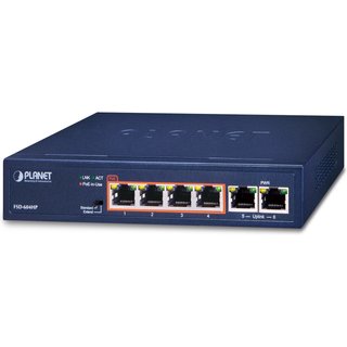 PLANET FSD-604HP network switch Unmanaged Fast Ethernet (10/100) Power