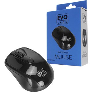 Evo Labs MO-234W BLACK mouse Office Ambidextrous RF Wireless + USB Type-A Optical 800 DPI