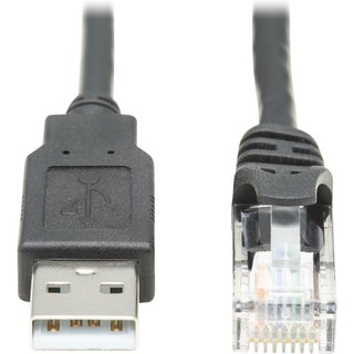 Tripp Lite U009-006-RJ45-X USB-A to RJ45 Rollover Console Cable (M/M) - Cisco Compatible 250 Kbps 6 ft. (1.83 m) Black. Connector 1: RJ-45 Connector 2: USB 2.0 Type-A Cable length: 1.83 m. Product colour: Black