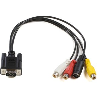 Microconnect MONGGSV video cable adapter 0.2 m VGA (D-Sub) RCA + S-Vid