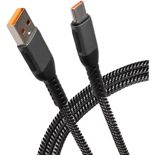 Maplin USB-C to USB-A 60W Braided Cable - Grey - 2m