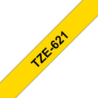 Brother TZE-621 DirectLabel black on yellow Laminat 9mm x 8m for Broth