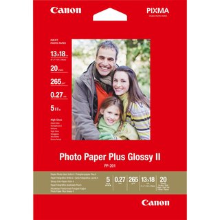 Canon PP-201. Product colour: White Finish type: High-gloss Media weight: 260 g/m. Paper dimensions: 5 x 7