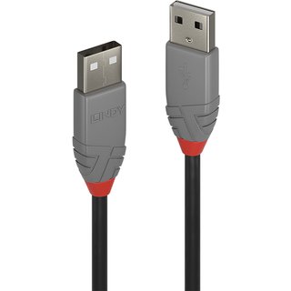Lindy 2m USB 2.0 Type A to A Cable. Anthra Line