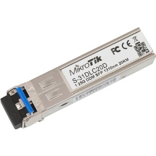 MikroTik S-31DLC20D, Transceiver 1.25G DDM SFP 1310nm Dual LC connector 20Km SM