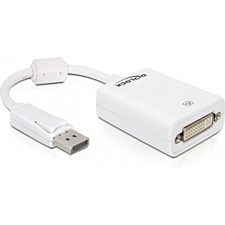 DeLOCK 61765 video cable adapter 0.125 m DisplayPort DVI-I White